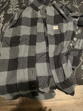 Carhartt Gray & Black Buffalo Plaid Lightweight Shirt Jacket